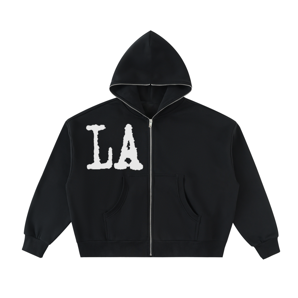 Fleeced "LA" Full-Zip Hoodie